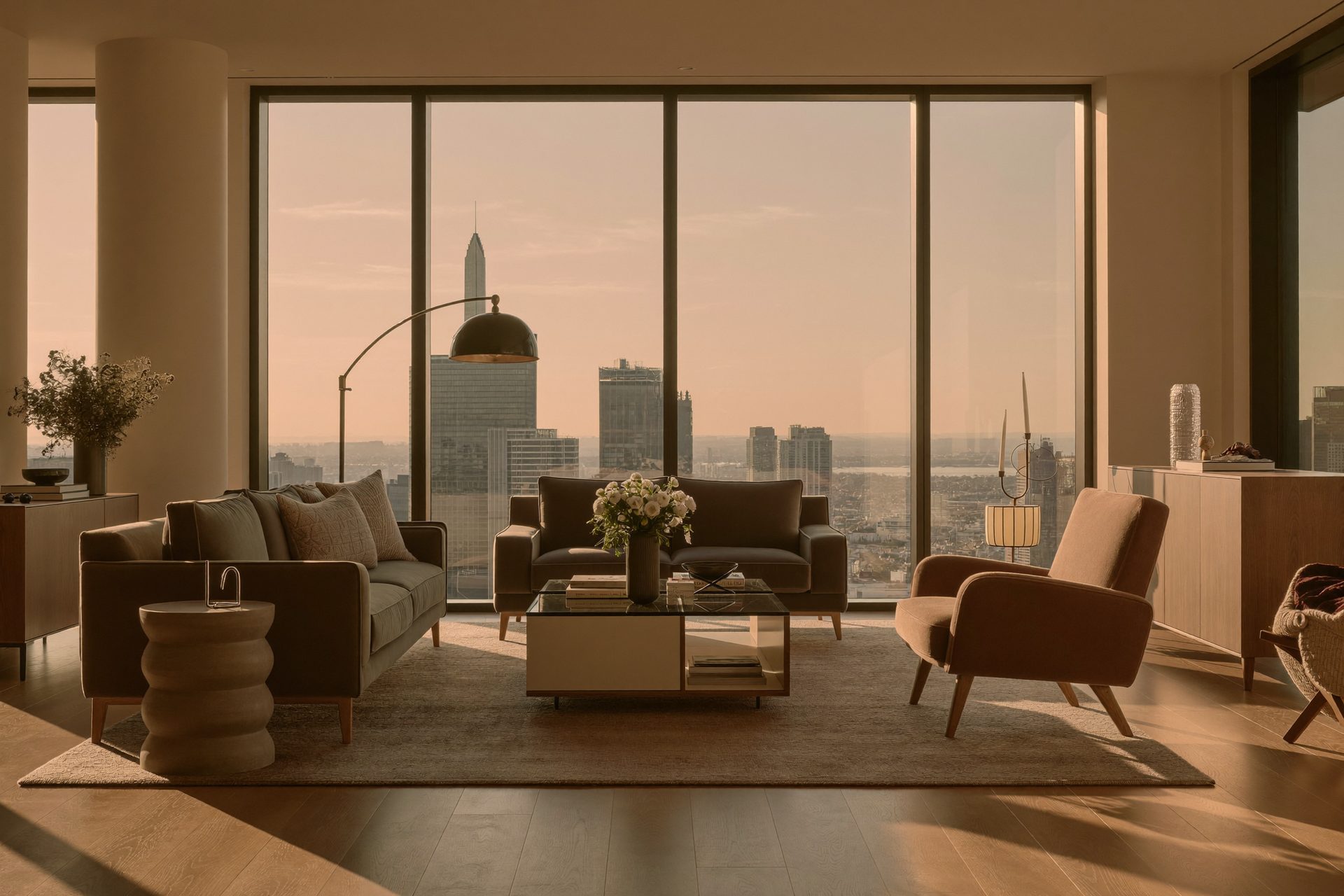 Interior de ático con vistas